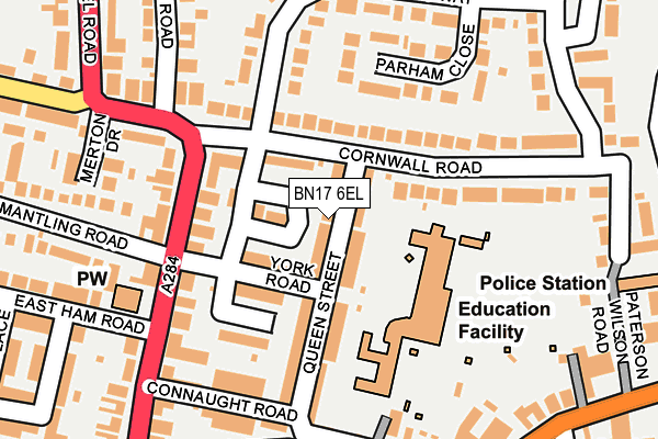 BN17 6EL map - OS OpenMap – Local (Ordnance Survey)