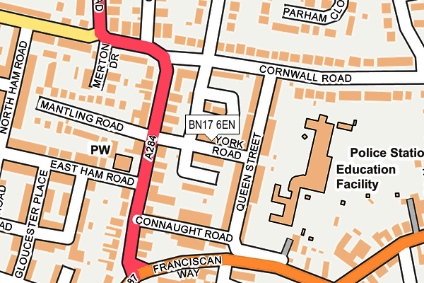 BN17 6EN map - OS OpenMap – Local (Ordnance Survey)