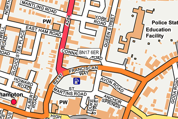 BN17 6ER map - OS OpenMap – Local (Ordnance Survey)
