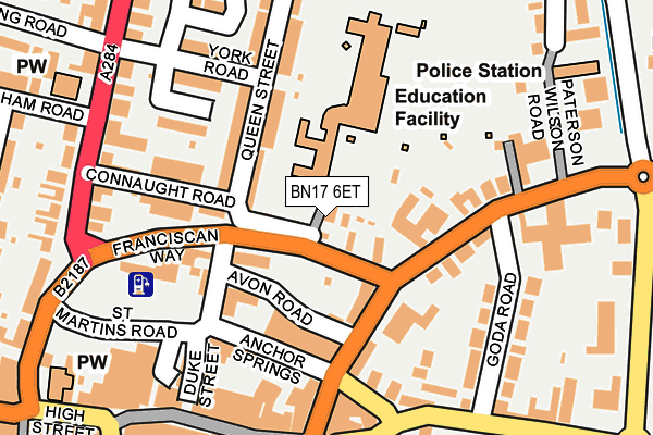 BN17 6ET map - OS OpenMap – Local (Ordnance Survey)