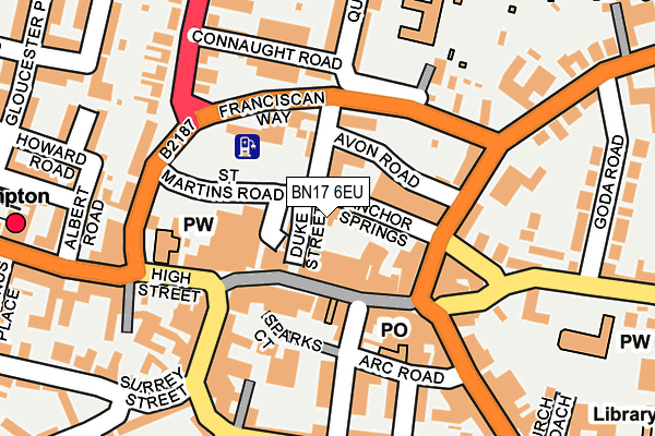 BN17 6EU map - OS OpenMap – Local (Ordnance Survey)