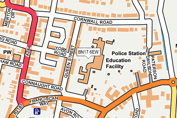 BN17 6EW map - OS OpenMap – Local (Ordnance Survey)