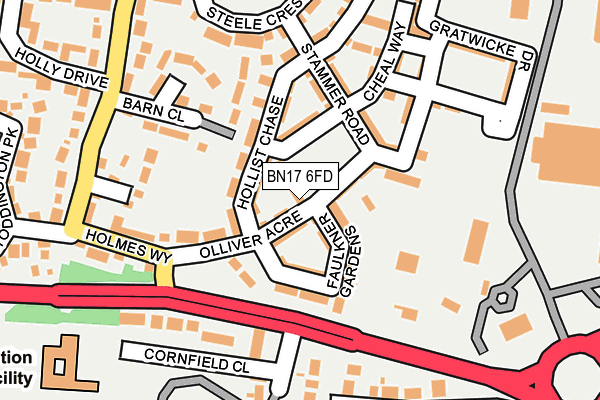 BN17 6FD map - OS OpenMap – Local (Ordnance Survey)