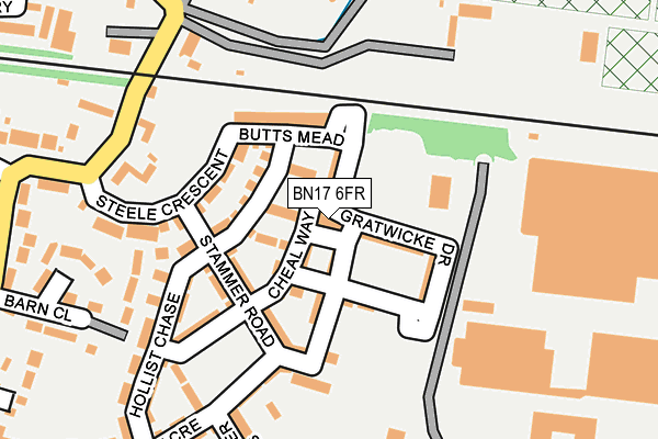 BN17 6FR map - OS OpenMap – Local (Ordnance Survey)