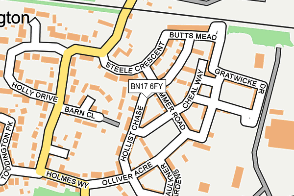 BN17 6FY map - OS OpenMap – Local (Ordnance Survey)