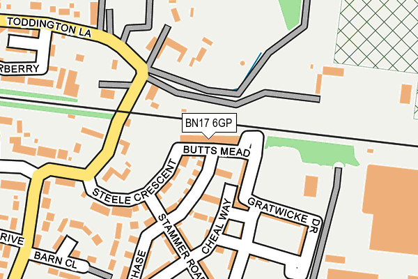 BN17 6GP map - OS OpenMap – Local (Ordnance Survey)