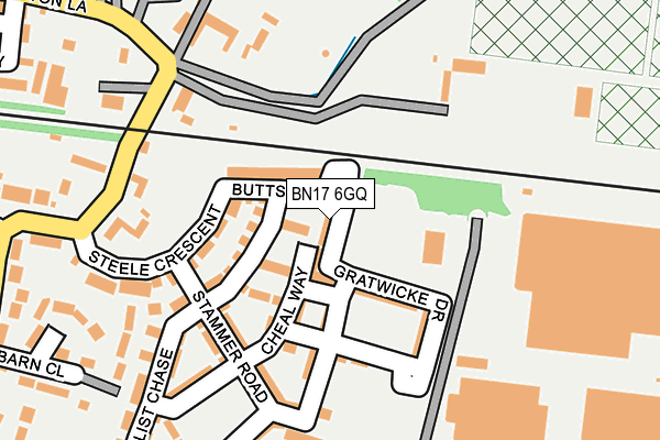 BN17 6GQ map - OS OpenMap – Local (Ordnance Survey)