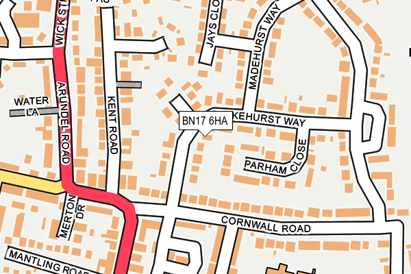 BN17 6HA map - OS OpenMap – Local (Ordnance Survey)