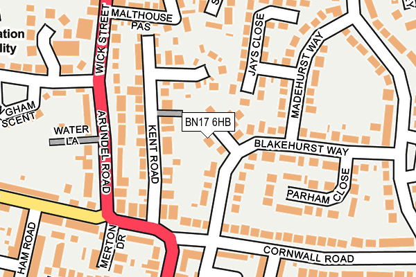 BN17 6HB map - OS OpenMap – Local (Ordnance Survey)