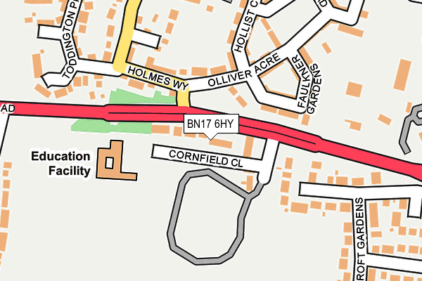 BN17 6HY map - OS OpenMap – Local (Ordnance Survey)