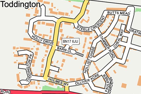 BN17 6JU map - OS OpenMap – Local (Ordnance Survey)