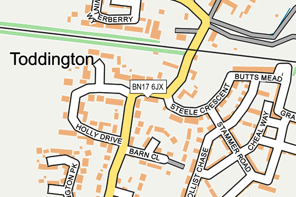BN17 6JX map - OS OpenMap – Local (Ordnance Survey)