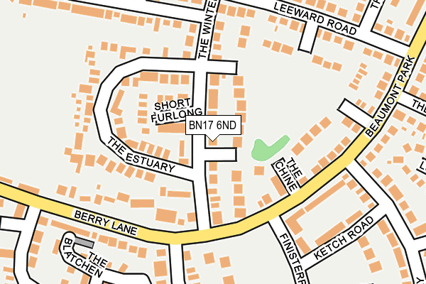 BN17 6ND map - OS OpenMap – Local (Ordnance Survey)