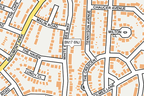 BN17 6NJ map - OS OpenMap – Local (Ordnance Survey)