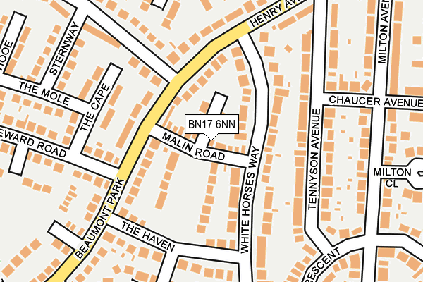 BN17 6NN map - OS OpenMap – Local (Ordnance Survey)