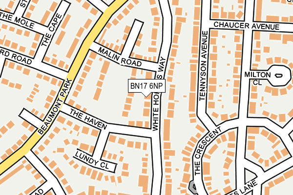 BN17 6NP map - OS OpenMap – Local (Ordnance Survey)