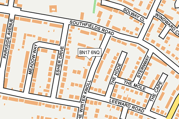 BN17 6NQ map - OS OpenMap – Local (Ordnance Survey)