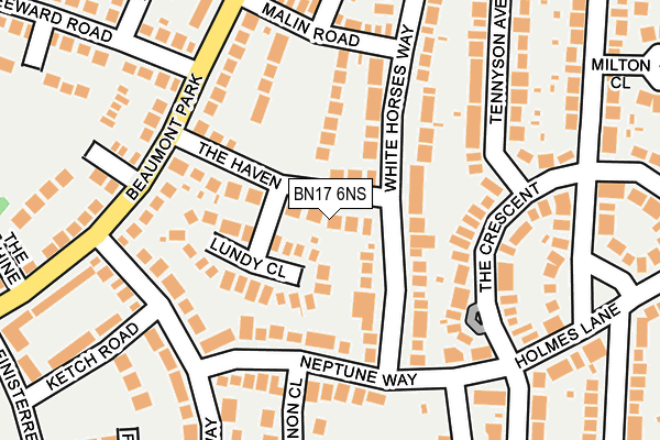 BN17 6NS map - OS OpenMap – Local (Ordnance Survey)