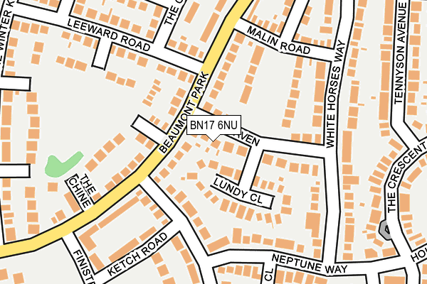 BN17 6NU map - OS OpenMap – Local (Ordnance Survey)