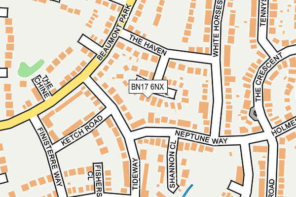 BN17 6NX map - OS OpenMap – Local (Ordnance Survey)