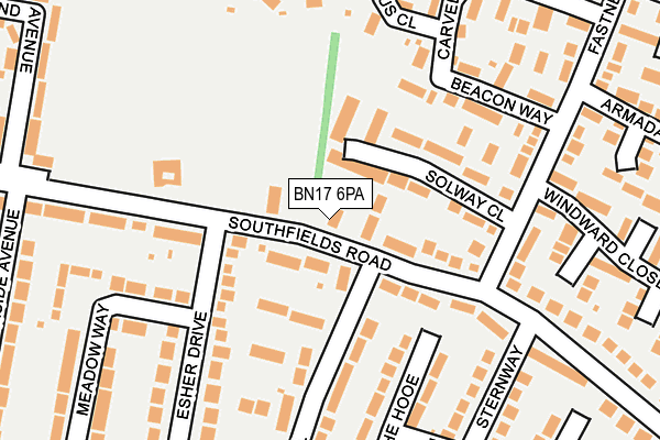 BN17 6PA map - OS OpenMap – Local (Ordnance Survey)