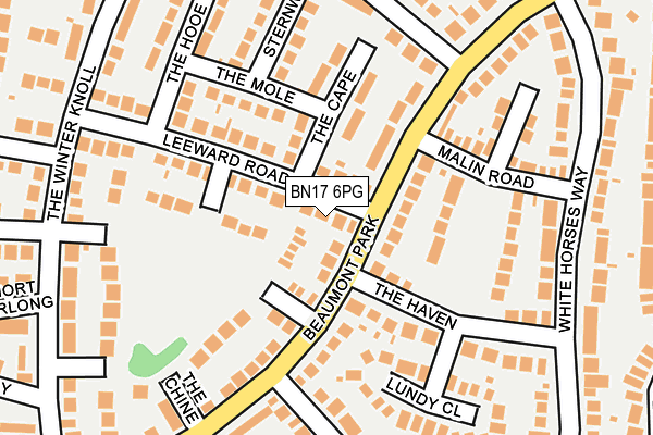 BN17 6PG map - OS OpenMap – Local (Ordnance Survey)