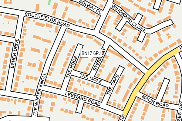 BN17 6PJ map - OS OpenMap – Local (Ordnance Survey)