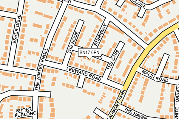 BN17 6PN map - OS OpenMap – Local (Ordnance Survey)
