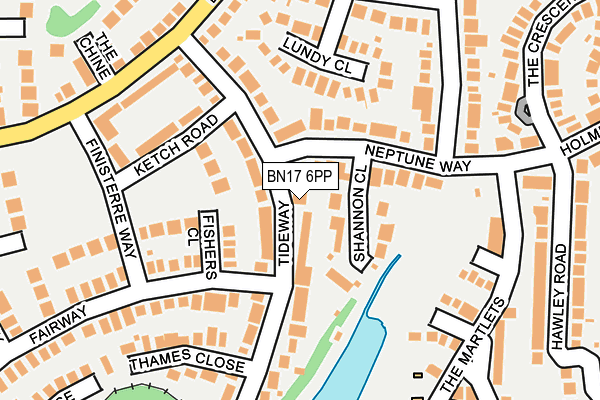 BN17 6PP map - OS OpenMap – Local (Ordnance Survey)