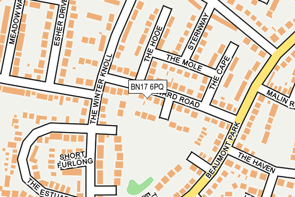BN17 6PQ map - OS OpenMap – Local (Ordnance Survey)