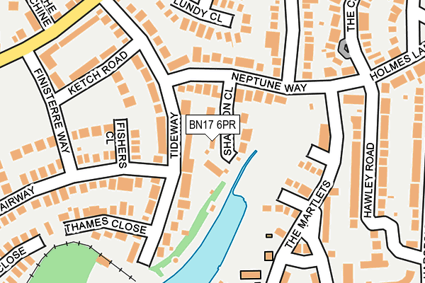 BN17 6PR map - OS OpenMap – Local (Ordnance Survey)