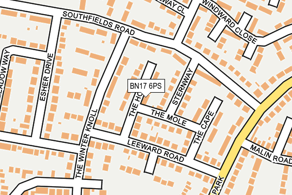 BN17 6PS map - OS OpenMap – Local (Ordnance Survey)