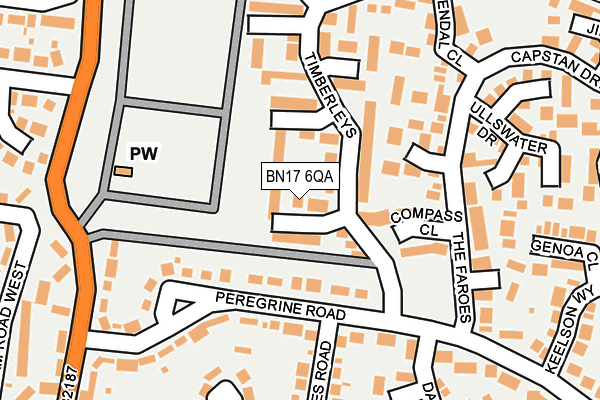BN17 6QA map - OS OpenMap – Local (Ordnance Survey)