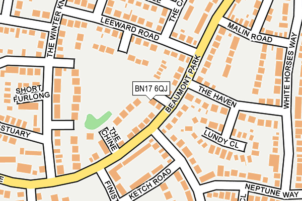 BN17 6QJ map - OS OpenMap – Local (Ordnance Survey)