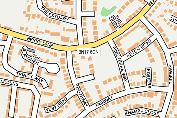 BN17 6QN map - OS OpenMap – Local (Ordnance Survey)