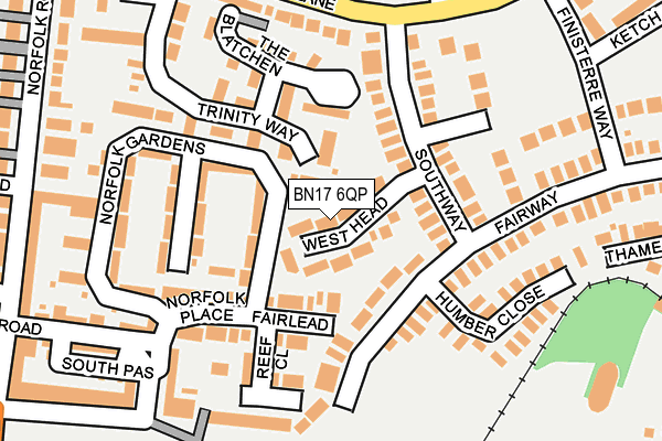 BN17 6QP map - OS OpenMap – Local (Ordnance Survey)