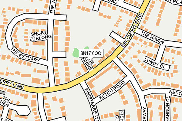 BN17 6QQ map - OS OpenMap – Local (Ordnance Survey)