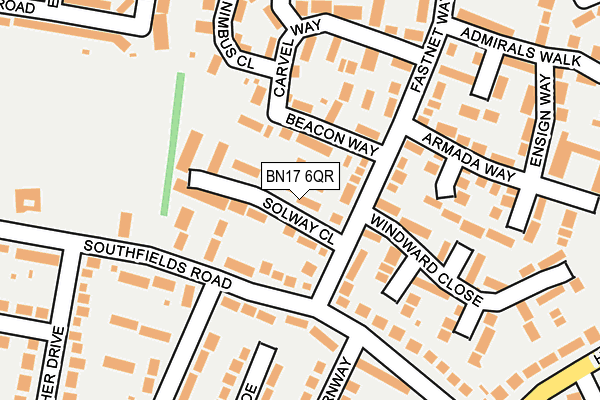 BN17 6QR map - OS OpenMap – Local (Ordnance Survey)