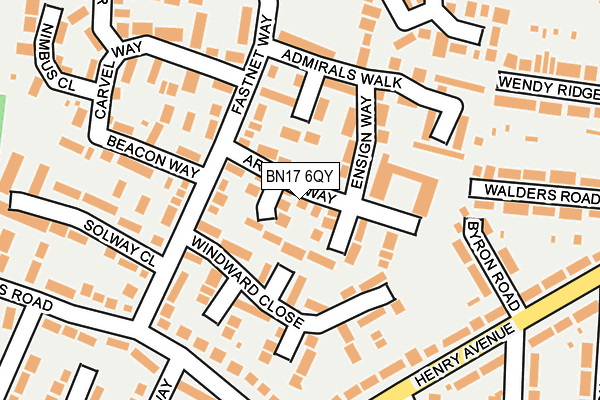 BN17 6QY map - OS OpenMap – Local (Ordnance Survey)