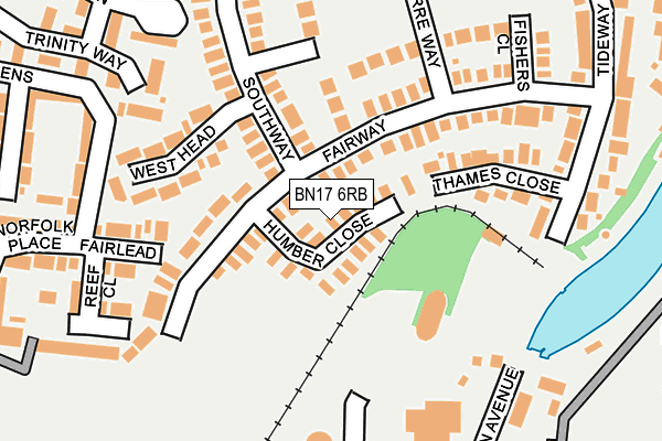 BN17 6RB map - OS OpenMap – Local (Ordnance Survey)
