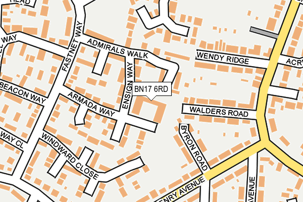 BN17 6RD map - OS OpenMap – Local (Ordnance Survey)
