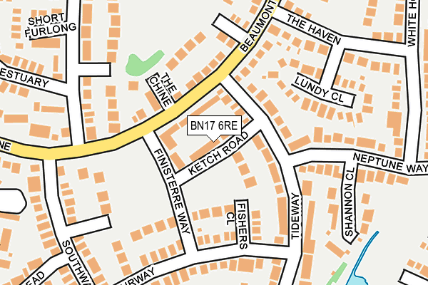 BN17 6RE map - OS OpenMap – Local (Ordnance Survey)