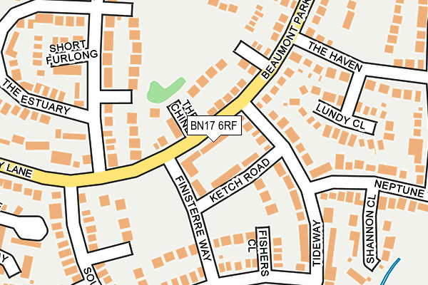 BN17 6RF map - OS OpenMap – Local (Ordnance Survey)