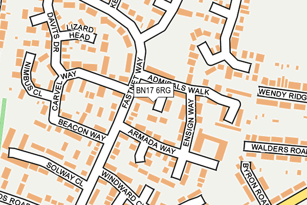 BN17 6RG map - OS OpenMap – Local (Ordnance Survey)