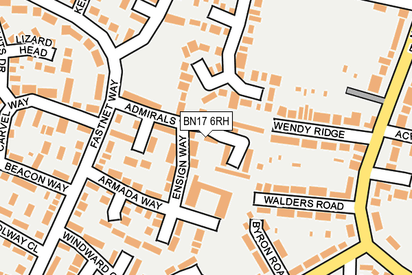 BN17 6RH map - OS OpenMap – Local (Ordnance Survey)