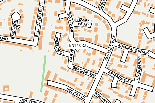 BN17 6RJ map - OS OpenMap – Local (Ordnance Survey)