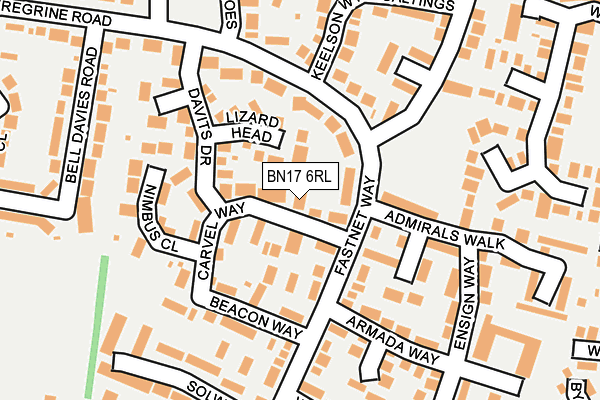 BN17 6RL map - OS OpenMap – Local (Ordnance Survey)