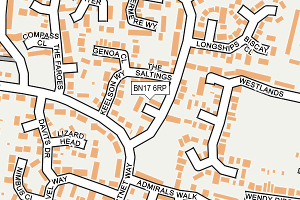 BN17 6RP map - OS OpenMap – Local (Ordnance Survey)