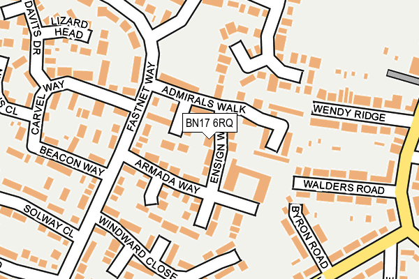 BN17 6RQ map - OS OpenMap – Local (Ordnance Survey)