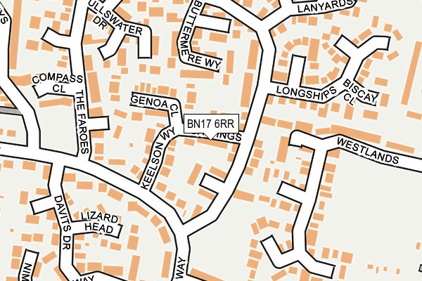 BN17 6RR map - OS OpenMap – Local (Ordnance Survey)